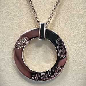 Tiffany & Co, 1837 Circle Pendant on 16" Tiffany Chain